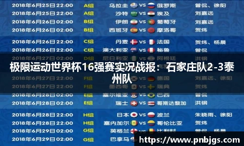 极限运动世界杯16强赛实况战报:石家庄队2-3泰州队